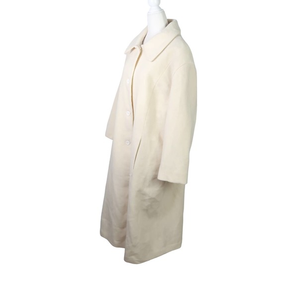 Jessica London cream felt wool full length long coat 18P - Picture 3 of 5
